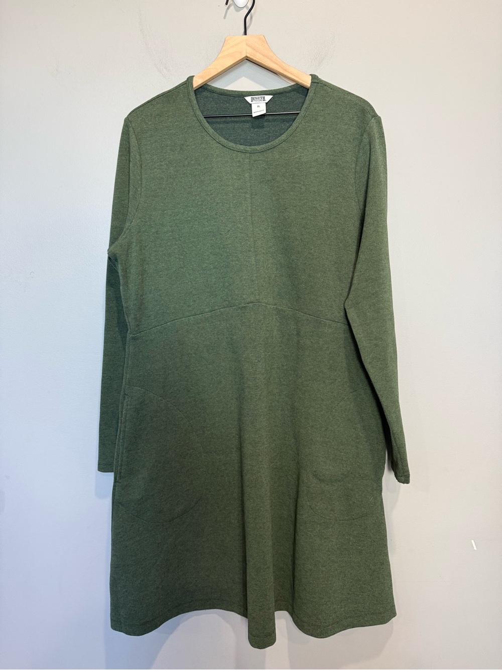 Duluth Trading Co Green Long Sleeve Pocket Dress Size XL